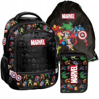Avengers Paso viackomorový školský batoh čierny, Odtiene červenej, Odtiene modrej, Odtiene zelenej, Viacfarebné 19 l